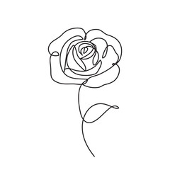 Wall Mural - rose line icon