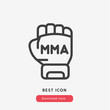 mma fight icon. mma fight vector symbol. Linear style sign for mobile concept and web design. boxing gloves symbol illustration. Pixel vector graphics - Vector	