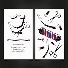 Wall Mural - Barbershop and hairdresser business card concept