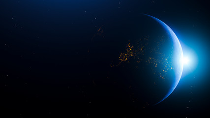 Wall Mural - sunrise over the earth right side view