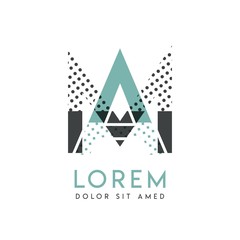 MA modern logo design with gray and blue color that can be used for creative industries and paper printing. AM logo is filled with bubbles and dots, can be applied in the background and wallpaper.