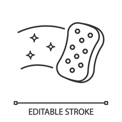 Sticker - Cleaning sponge linear icon