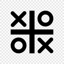 Tic Tac Toe Icon Vector On Transparent Grid