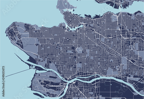 Cuadros en Lienzo map of the city of Vancouver , Canada