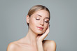 © millaf (Nemchinova) - Beautiful smiling woman with clear skin relaxing. Facial treatment, haircare and cosmetology concept