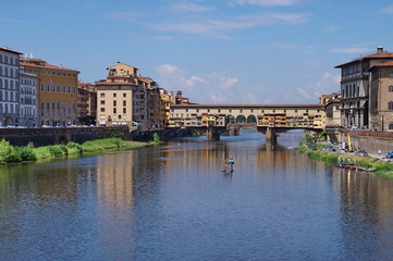 Ponte Vecchio seen from Ponte alle Grazie, Florence, Italy