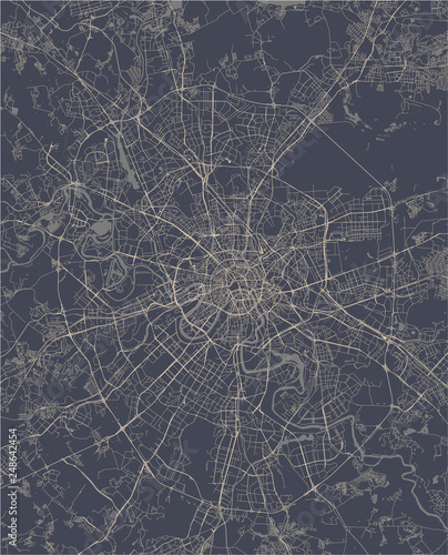 Fotomural map of the city of Moscow, Russia