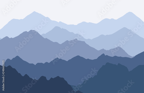 Scenic panorama with Mountains