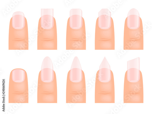 Download Manicure Nails Various Type Of Fingernail Art Vector Cartoon Template Illustration Of Manicure Nail Fingernail Hand Different Stock Vector Adobe Stock