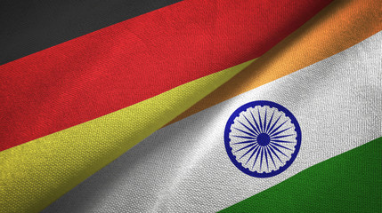 germany and india two flags textile cloth, fabric texture