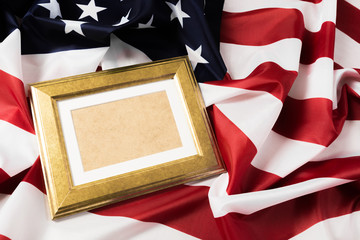 Wall Mural - frame on American flag background - Image.