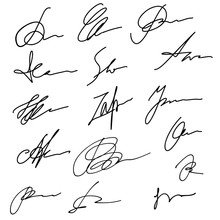 Hand Drawn Abstract Signature Set, Business Sign