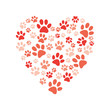 © sabelskaya - Vector heart made of animal paw footprint icon