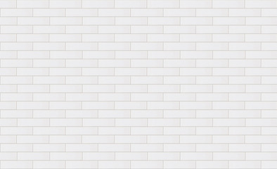 Wall Mural - White ceramic rectangle mosaic tiles texture  background. Horizontal picture.