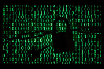lock and chain on the background of the monitor with numbers