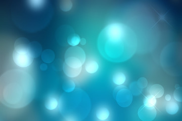 Wall Mural - Abstract colorful blur blue texture background with white and blue bokeh circles in soft color style. Template for underwater backdrop or winter design illustration.