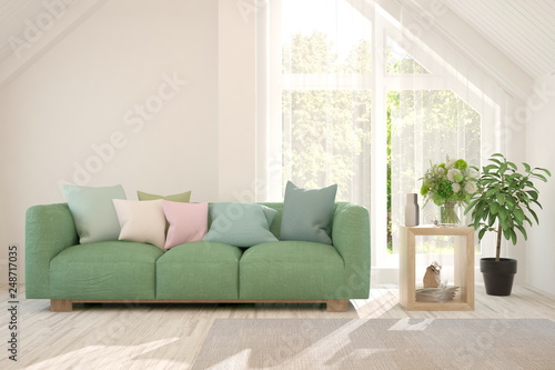 White Stylish Minimalist Room In Hight Resolution With