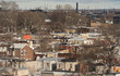 Homes and skyline looking from above in northern Philadelphia Kennsington.