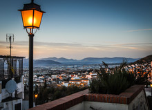Street Lamp At Dusk,Granada,Andalucia,Spain.