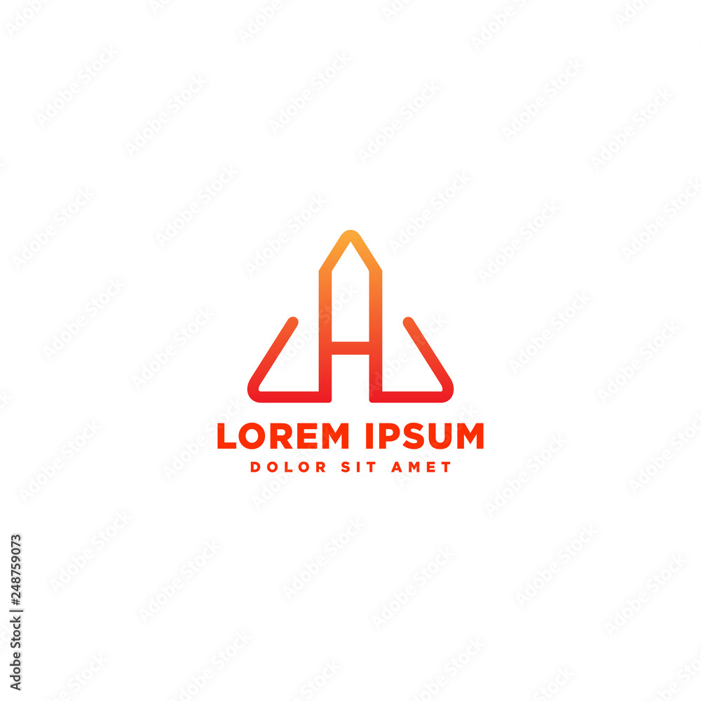 letter a abstract initial logo template vector illustration icon ...