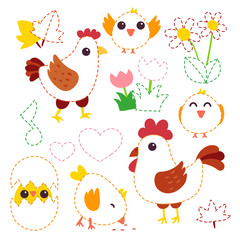 Wall Mural - chicken vector character design