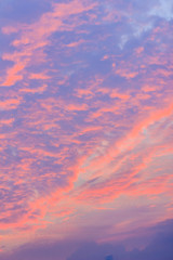 Wall Mural - Colorful with red, orange and blue dramatic sky on the clouds for abstract background. Romantic sunset background with beautiful blue, red and yellow clouds.
