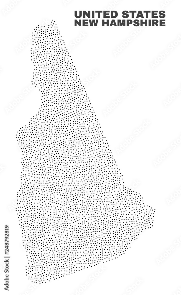 New Hampshire State map designed with tiny points. Vector abstraction ...