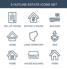 Wall Mural - 9 estate icons