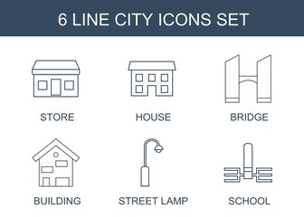 Wall Mural - 6 city icons