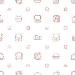 Sticker - burger icons pattern seamless white background