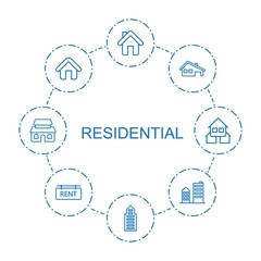 Wall Mural - residential icons