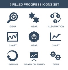 Wall Mural - 9 progress icons