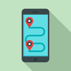 Poster - Smartphone bike route icon. Flat illustration of smartphone bike route vector icon for web design