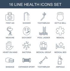 Wall Mural - 16 health icons