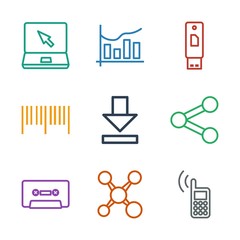 Wall Mural - 9 data icons