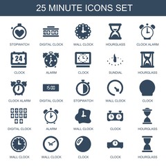 Wall Mural - minute icons