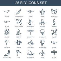 Wall Mural - fly icons