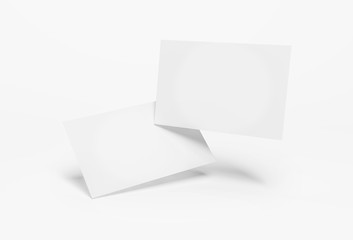 Floating business card mockup isolated 3d rendering