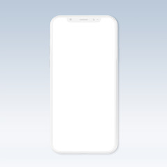 Wall Mural - white modern smartphone mockup isolated on grey 3d rendering