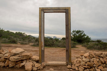 Wall Mural - The doors of Llentia on the island of Ibiza