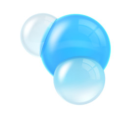 Wall Mural - molecule of water isolated on white background. realistic vector illustration