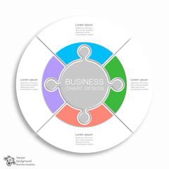 Wall Mural - business chart design, 4 division, vector graphics