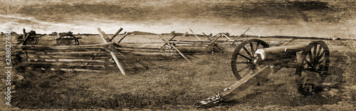 Cuadros en Lienzo Simulated vintage photograph of Gettysburg Battlefield