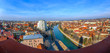 Aerial view from the city hall tower over Oradea town
