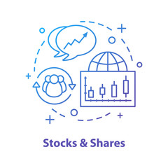 Sticker - Stocks and shares concept icon