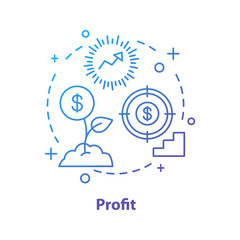 Sticker - Profit growth concept icon