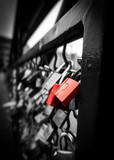 Fototapeta Tęcza - Romantic Love Lock Bridge Switzerland