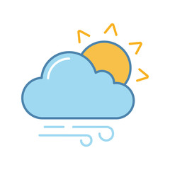 Sticker - Partly cloudy and windy color icon