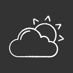 Sticker - Partly cloudy chalk icon