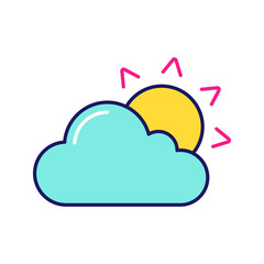 Poster - Partly cloudy color icon